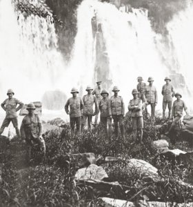British Troops from Invading Columns Refresh Themselves at a Waterfall by English Photographer
